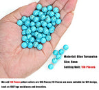 AD Beads 8mm Natural Round Loose Beads 110 Pieces, for Making 108 Mala Prayer Beads Necklace, Bracelet & Yoga Meditation, Jewelry Design (Blue Turquoise) - color: Blue Turquoise