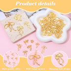 60 Pcs Mini Gold Bow Charms for Jewelry Making, Cute Alloy Bowknot Pendants Metal Bow Link Charms Earring Connectors for Bracelets Necklaces Earrings Keychains DIY Crafts