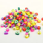 200PCS Colorful Fruit Polymer Clay Beads Kit - 10mm Mixed Fruit Spacer Beads for Jewelry Making DIY Bracelet Necklace - color: Clay Fruits