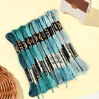 12 Skeins 6 Strands Green Embroidery Floss Thread Polyester Variegated Gradient Cross Stitch Threads Friendship Bracelets String Bulk for Jewelry Making Hand Sewing Knitting Stitching Crafts - color: Dark Green