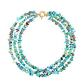 CANEVINKA Bohemian Beaded Choker Necklace 18K Gold Plated Bead Pendant Necklace Vintage Handmade Jewelry for Women - style: green stone