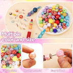 HUISUYTON 190 Pcs Beads for Pens Making, Included Rondelle Spacer Bead and 16/20mm Bubblegum Beads for Pen, Acrylic Bead for Jewelry Making, Bracelets, Beadable Pens - color: 190PCS Beads