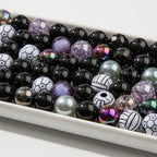 12mm Black Acrylic Beads 300pcs Grey Focal Spacer Bead Chunk Bubblegum Beads for DIY Crafting Necklace Bracelet Jewelry Making Keychain(Black&Grey) - color: black&grey