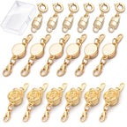 ROADPLUM 18 Pcs 3 Styles Magnetic Necklace Clasps and Closures, Rose Round Cylindrical Jewelry Magnetic Clasp Connector Locking Magnetic Clasp Bracelet Extender for Jewelry Making (Gold) - color: Gold