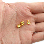 E-outstanding 200-Pack Clamshell Endcap Calottes Crimp End Cap Connector Clasp Fitting Ball Chain Calotte End Crimps Beads Connector Components for DIY Jewelry Making 3.2mm, Gold - color: Gold