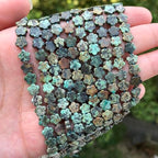 Songxi 60pcs 6mm African Turquoise Plum Blossom Natural Stone Beads for Jewelry Making, Smooth Loose Flower Shape Gemstone Beads for Bracelets Necklace Earrings Making Supplies ﻿ - color: African Turquoise