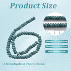 1 Box 148PCS 5x8MM Natural White Jade Beads Strands with Hole Dark Turquoise Abacus Stone Disk Rondelle Gemstone Dyed Flat Loose Spacer Bead for Jewelry Making Bracelets Necklace Diy Crafts - color: Dark Green, size: 148pcs