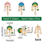 SUNNYCLUE 1 Box 12Pcs Sea Shell Charms Enamel Seashell Charm Summer Ocean Chandelier Linking Charm Starfish Conch Metal Charms for Jewelry Making Charm Earring Necklace Bracelet Supplies Adult Women - color: Ocean Enamel Chandelier Charms