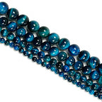 NCB 100pcs Original Natural Stone Beads Gemstone Round Loose Beads 6mm 8mm 10mm (Aquamarine Tiger's Eye, 6mm 100Beads) - color: Aquamarine Tiger's Eye, size: 6mm 100beads