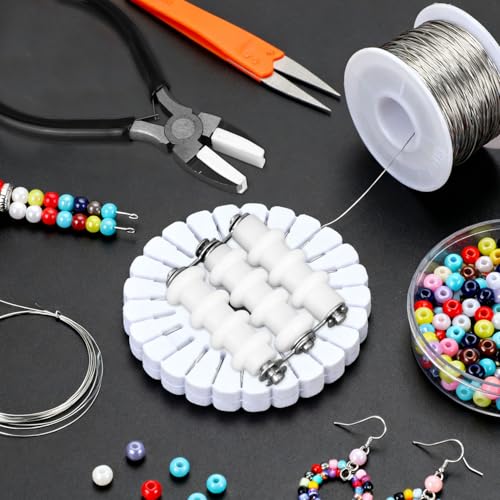 Jewelry Wire Straightener and Nylon Pliers, Durable Soft Jaw Jewelry Wire Straightening Plyers Tool Three Rollers Wrapping Straightener for Beading Weaving & Twining Projects