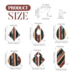 FASHEWELRY Striped Resin Wood Earrings Charms Rhombus Teardrop Kite Wooden Earring Blanks Earring Findings Wooden Earring Pieces for Jewelry Making, 52pcs/box - color: Striped-6 shapes