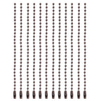 MECCANIXITY Ball Bead Chain Beaded Necklace Chains 5 Inch Adjustable Metal Ball Chains 2.4mm/0.1inch Keychain for Jewelry Making,DIY Craft Projects,Pack of 12(Brown) - color: Brown