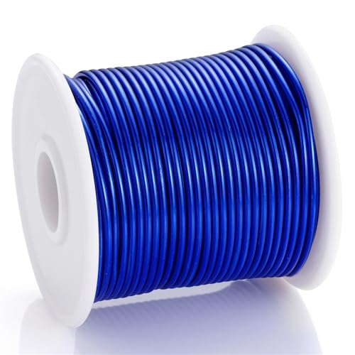 12 Gauge Blue Aluminum Craft Wire (105FT) - Anodized for Jewelry Making, Beading Floral, Plant Gardening, Sculpting & Modeling Craft Wire (Blue #9, 2mm) - color: Blue #9