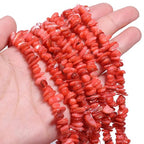 Chip Shells, 260pcs 5-8mm Irregular Beads with Holes, Light Red Shell & Crystal Chip Beads for Jewelry Making - color: Light Red