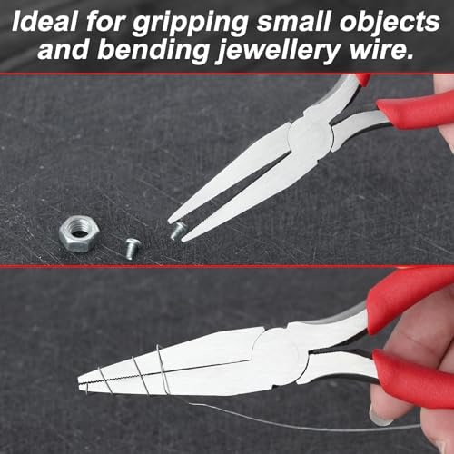 6 Inch Flat Nose Pliers with Serrated Jaw Precision Duck Bill Fine Pliers Multipurpose for Maintenance and Jewelry Making - style: Flat Nose Pliers