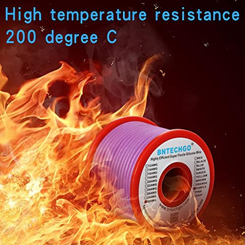 BNTECHGO 30 Gauge Silicone Wire Spool 100 ft Purple Flexible 30 AWG Stranded Tinned Copper Wire - size: 30 gauge silicone wire 100ft, style: Purple