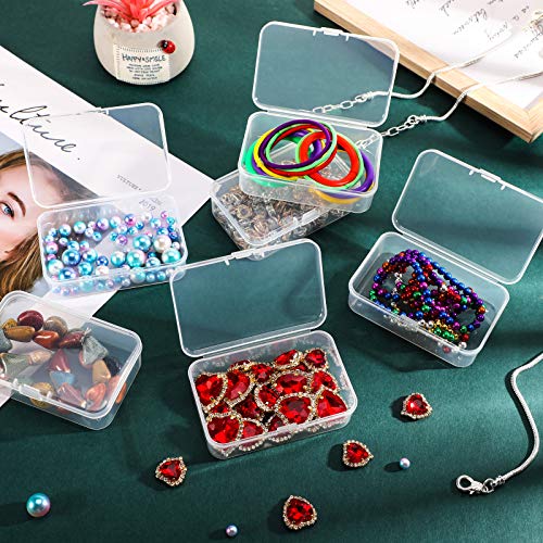 Jetec 6 Pieces Mini Plastic Clear Beads Storage Containers Box for Collecting Small Items, Beads, Jewelry, Business Cards, Game Pieces, Crafts (3.3 x 2.1 x 1 Inch) - size: 3.3 X 2.1 X 1 Inch