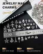 JIALEEY 300 PCS Wholesale Bulk Lots Jewelry Making Charms Mixed Smooth Tibetan Silver Alloy Charms Pendants DIY for Jewelry Making and Crafting, Style B