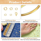 1440 Pcs Jump Rings for Jewelry Making Kits, Silver Gold Jewelry Jump RingsJewelry Repair Kit for Necklaces Lobster Clasps DIY Crafts Keychains Repair Supplies Tools, with Pliers/Tweezers/Ring - style: 1pcs - Silver & Gold