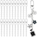 Hzopcw 20pcs Silver Keychain Making Kit, Key Ring Swivel Snap Hook Chains, Alloy Extender Keychain Bag Charm Kits for DIY Crafts Jewelry Making Handbag Purses- D Style - color: Silver-20pcs-D Style