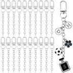 Hzopcw 20pcs Silver Keychain Making Kit, Key Ring Swivel Snap Hook Chains, Alloy Extender Keychain Bag Charm Kits for DIY Crafts Jewelry Making Handbag Purses- D Style - color: Silver-20pcs-D Style