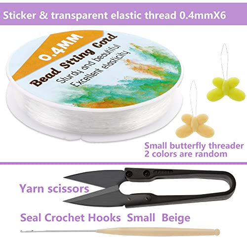 0.4mm Round Elastic Thread, Elastic String for Bracelet 295 Feet Spool Clear Stretchy Bracelet String for Making Bracelet Watch Band Key Chain Beaded Jewelry