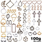 100G(5070Piece) Open Back Resin Molds Open Back Pendants Blanks Frame Hollow Bezel Charms for Earrings Necklace Bracelet DIY Crafts Making Supplies
