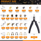 1501Pcs Crimp Beads Covers with Bead Crimping Pliers Tool Assortment Kit Brass Crimp Beads Tips Knot Covers Wire Guardians Fold Over Clamshell Crimp Beads Tubes for Jewelry Making DIY Crafts