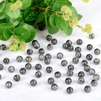 4mm 200pcs Natural Stone Round Beads Black Larvikite Genuine Stone Beading Loose Gemstone DIY Charm Smooth Beads for Bracelets Necklaces Earrings Hole Size 1mm (Black Larvikite 4mm) - color: Black Larvikite, size: 4mm