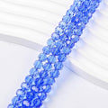 200PCS 8MM Blue Round Crystal Glass Beads for Jewelry Making, DIY Craft - color: Blue, size: 8mm