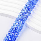 200PCS 8MM Blue Round Crystal Glass Beads for Jewelry Making, DIY Craft - color: Blue, size: 8mm