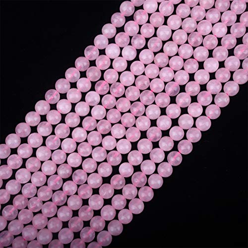 8mm Natural Rose Quartz Gemstone Round Loose Beads for Jewelry Making (45-48pcs) - color: Rose Quartz, size: 8mm