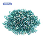 uxcell 1400Pcs Glass Bugle Beads, 1.9x1.5mm Tube Mini Loose Glass Seed Spacer Bead for DIY Earrings Necklaces Bracelets Jewelry Making (Malachite Blue) - color: Malachite Blue, size: 1.9x1.5mm