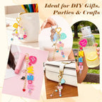 Ecoofor 502 Pcs Keychain Making Kit - Includes 25 Keychain Clips, 30 Extender Chains, 162 Charms, Beading Accessories, Jewelry Pliers - DIY Bag Charms & Jewelry Craft Kit Supplies - color: 6 Styles Creative Set