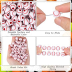 100pcs Baseball Beads with 5.5 Yard Elastic Rope,Acrylic Softball Beads Sports Bead DIY Spacer for Necklace Bracelet Keychains Handmade Jewelry Making Accessories Craft Supplies,12mm(White) - color: White Baseball