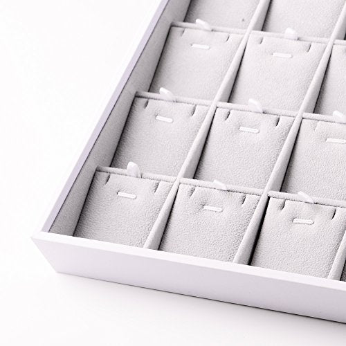 Oirlv Velvet Stackable Jewelry Trays Pendant Display Organizer Storage Tray (24 Grids Pendant) - size: 24 Grids Pendant
