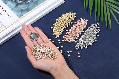 XIANNVXI 500Pcs Crown Spacer Beads for Jewelry Making - Smooth Loose Beads for DIY Bracelets & Necklaces (Gold, Silver, Rose Gold) - color: Crown 3 colors