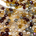 390pcs Glass Beads for Bracelets Making, 8mm Brown Series Faceted Crystal Loose Bulk Beads for Earring Necklace Jewelry Crafts DIY Suncatchers - color: Brown