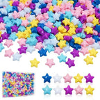 Amaney 400pcs Star Beads Multi Color Acrylic Beads for Bracelet Necklace Craft Jewelry Making - color: StarBeads