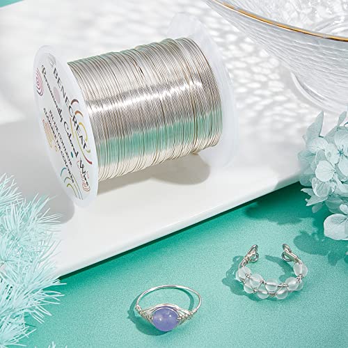 BENECREAT 24 Gauge 87 Yards Tarnish Resistant Silver Wire Jewelry Beading Wire for Beading Wrapping and Other Jewelry Craft Making - color: Silver, size: 24 Gauge