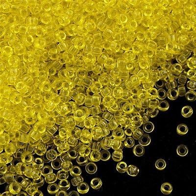 Perlin Glass Seed Beads 2mm 11/0 Round Mini Small Pony Beads 6500pcs for Making Earrings Bracelets Pendants Waist Jewelry DIY Handmade Transparent Color Kit (Yellow) - color: Yellow