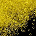 Perlin Glass Seed Beads 2mm 11/0 Round Mini Small Pony Beads 6500pcs for Making Earrings Bracelets Pendants Waist Jewelry DIY Handmade Transparent Color Kit (Yellow) - color: Yellow