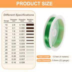 HARFINGTON 13ft Jewelry Wire, 22 Gauge (0.6mm) Brass Craft Soft Metal Tarnish Resistant Copper Beading Wire for Jewelry Making Supplies Crafting, Green - color: Green, size: 22 Gauge x 13ft