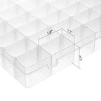 Gospire 36 Grids Clear Plastic Jewelry Box Organizer Storage Container with Removable Dividers (36 Grids - Clear) - color: Clear-36 Grids