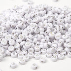 1000pcs 4x7mm Round Letter Beads White Acrylic with Silver Letter Alphabet for Jewelry Making Friendship Bracelets (Silver White) - color: Silver White