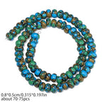 Songxi 5x8mm Natural Flower Malachite Stone Rondelle Beads, 75PCS Spacer Round Loose Abacus Beads for Jewelry Making, Gemstone for Bracelet Necklace Earrings, Arts and Crafts - color: Flower Malachite