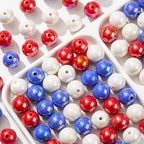 16mm Acrylic Beads 100pcs Chunk Bubblegum Bead Beads for Pens for Necklace Jewelry Bracelets DIY Crafts Making (bluered) - color: bluered