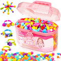 FUNZBO 650pcs Pop Beads - Jewelry Making Kit for 3 4 5 6 7 8 Year Old Little Girls, Arts and Crafts Toys for Kids, Necklace Bracelet Creativity Snap Set Birthday Gifts - size: Large