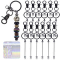 48 Pcs Beadable Keychains Bars bulk - 24 Grey DIY Metal Beaded Keychain Making Kit + 24 Bags Included, Bead Keychain Supplies,Blank Key Chain, Perfect for Women, Men, Mother's Day, Birthday Gift - color: Gray, size: 24
