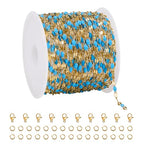 UMAOKANG 16.4 Feet Gold Plated Stainless Steel Chain for Jewelry Making Blue Enamel Chains with Jump Rings Lobster Clasps - color: Gold-Blue Enamel